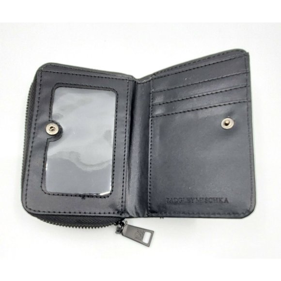NWOT Badgley Mischka Black Mini Vegan Croc Leather Wallet $60.00 - Picture 4 of 5